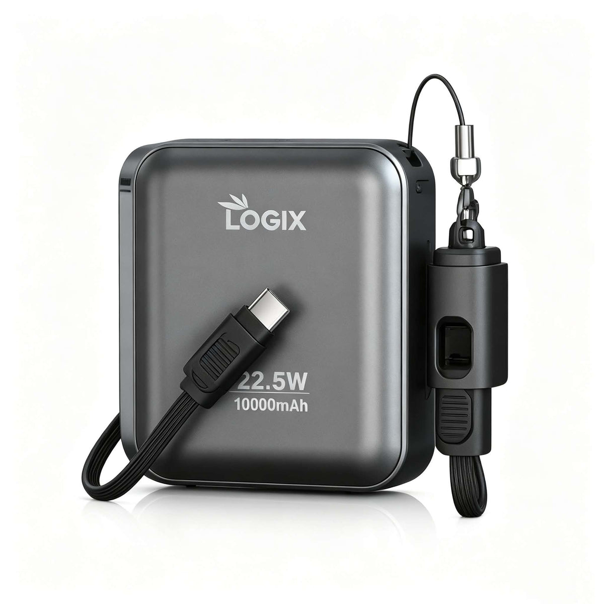 باور بنك لوجيكس سريع الشحن سعة 10000 مللي أمبير بقوة 22.5 واط مع كابل Type-C مدمج (LOGIX Fast Charging Power Bank 10000mAh 22.5W) Pw03