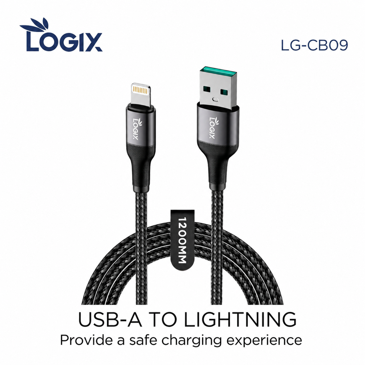Logix LG-CB09 3A Super Fast Data Cable | USB-A to Lightning - Logix